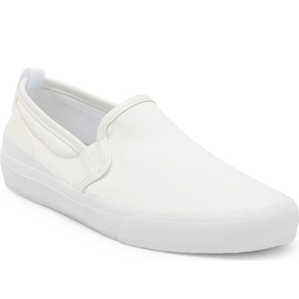 Men's White Slip-On Canvas Loafer Sneakers